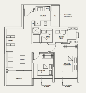 the-avenir-floor-plan-2-bedroom-2a-singapore